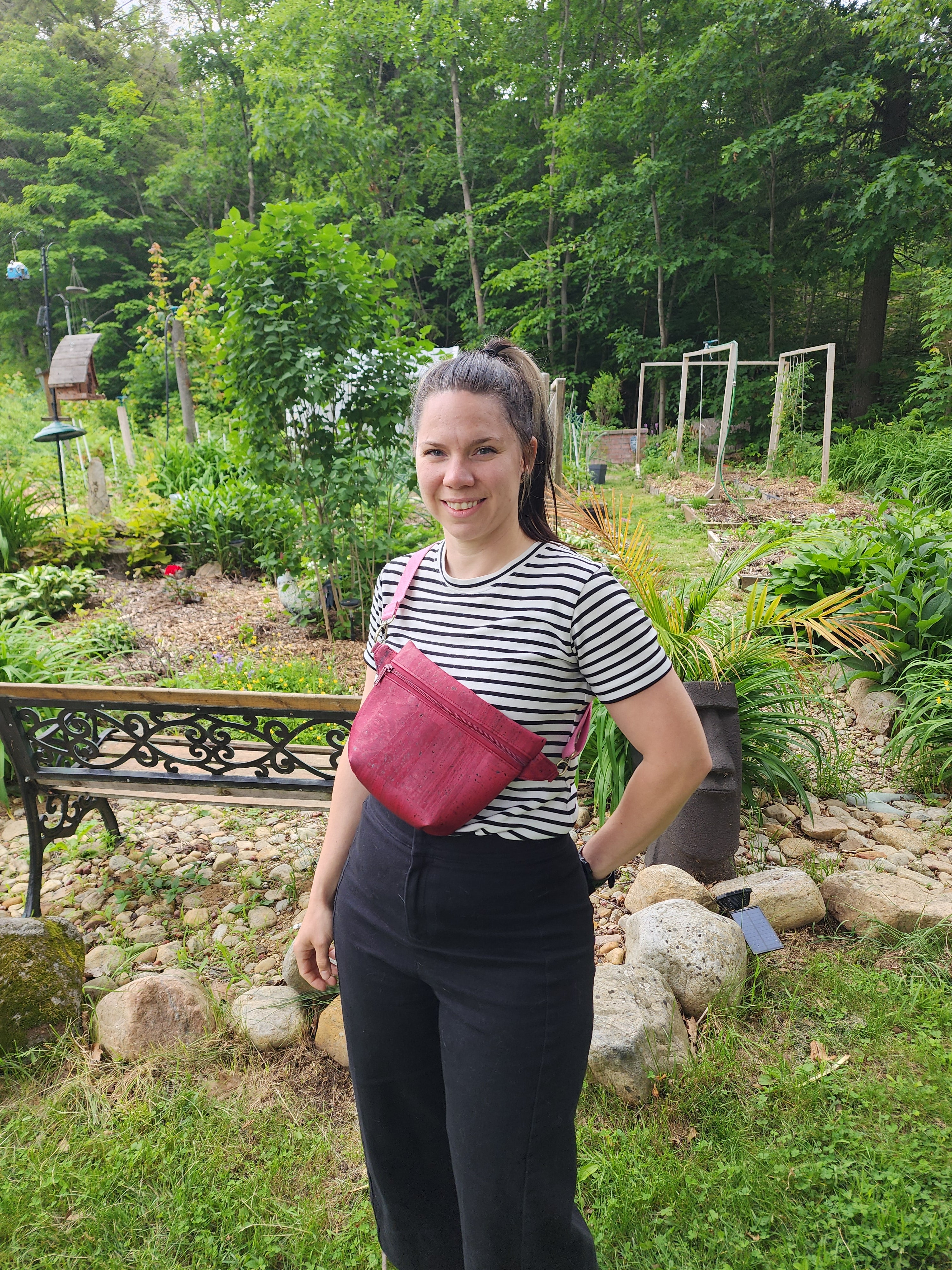 Sac banane Billie en liège bordeaux