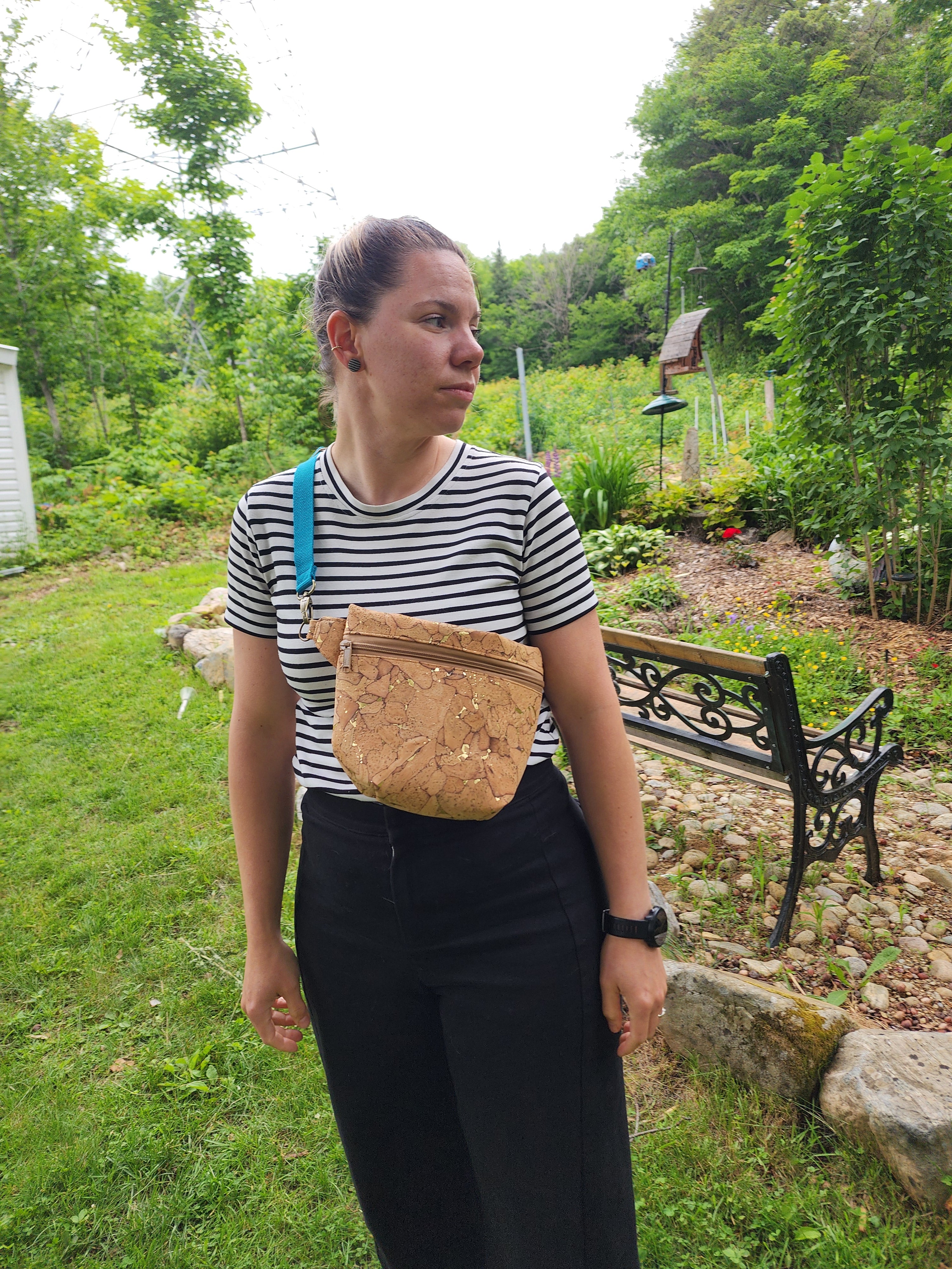 Sac banane Billie en liège naturelle flocon d'or