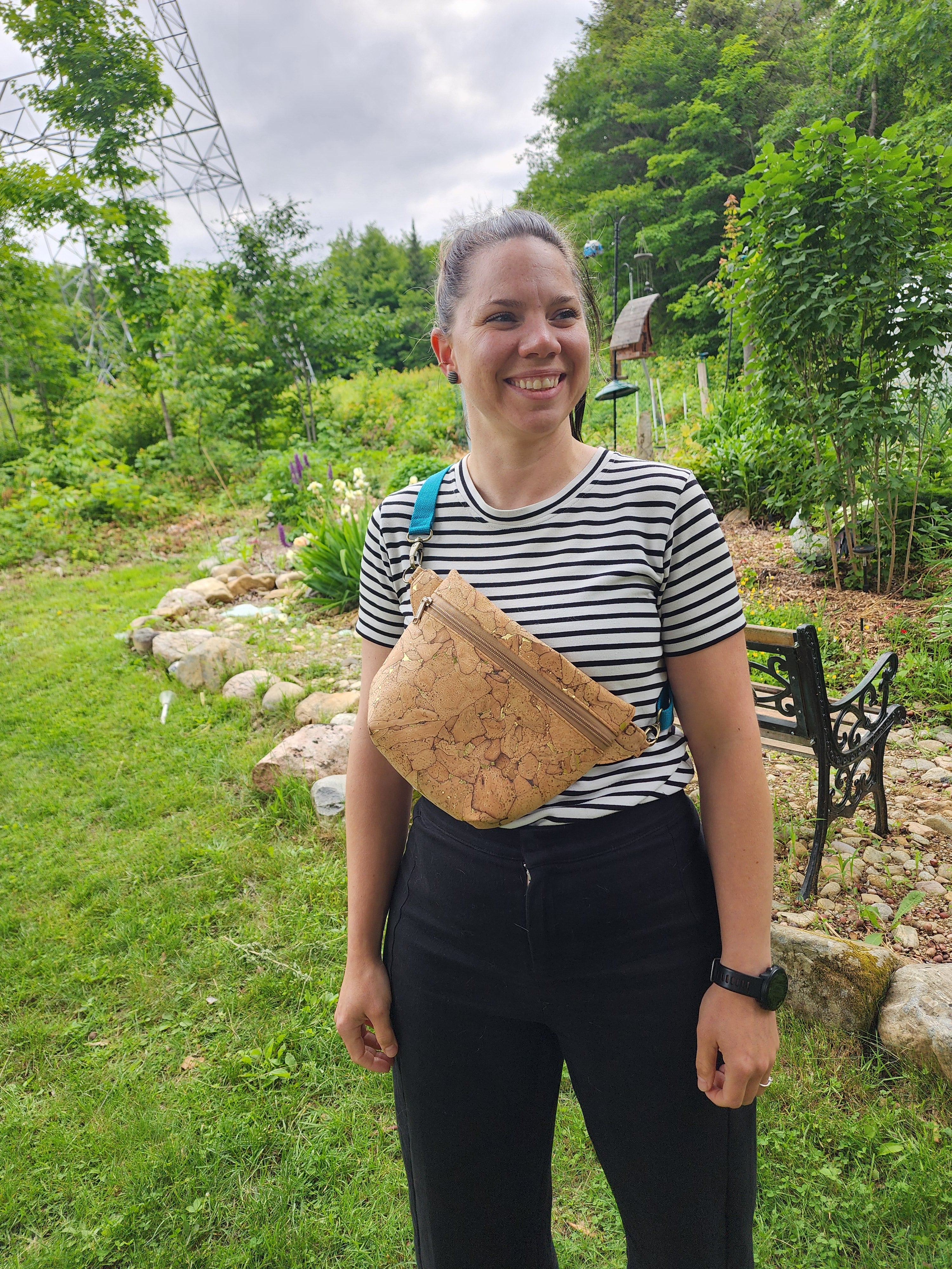 Sac banane Billie en liège naturelle flocon d'or