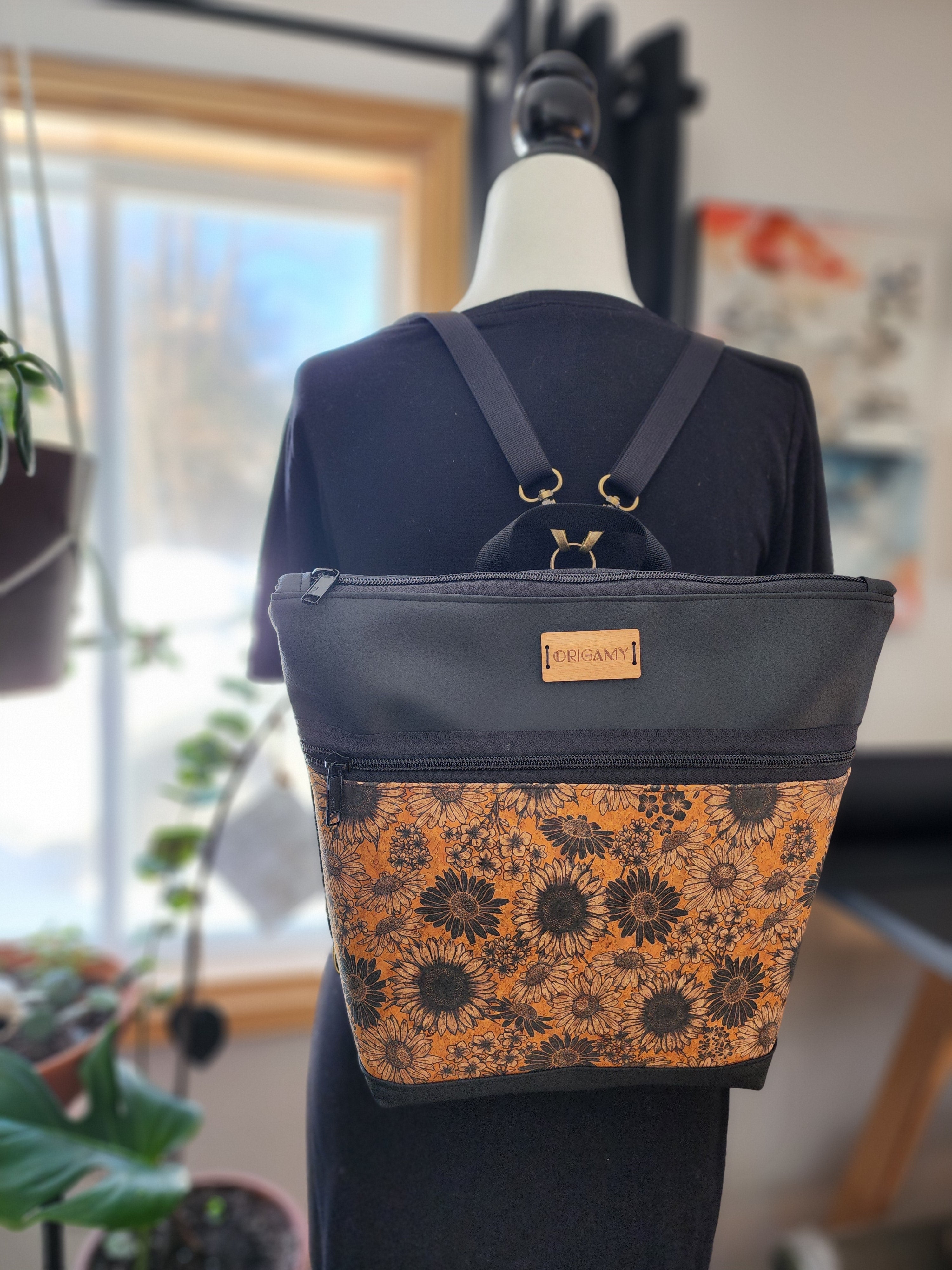 Sac Nini noir avec liège tournesol