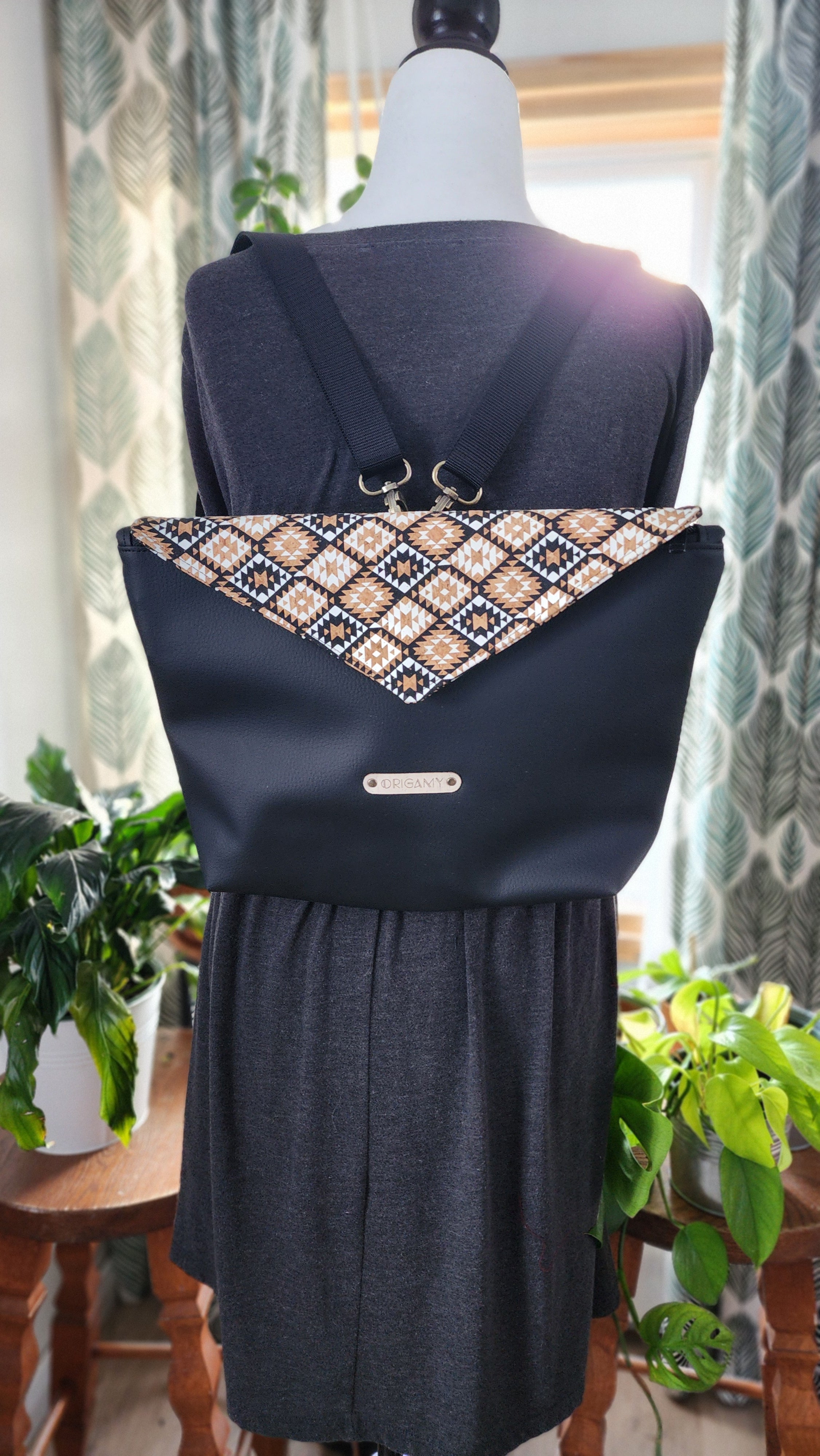 Sac Stella noir liège aztec