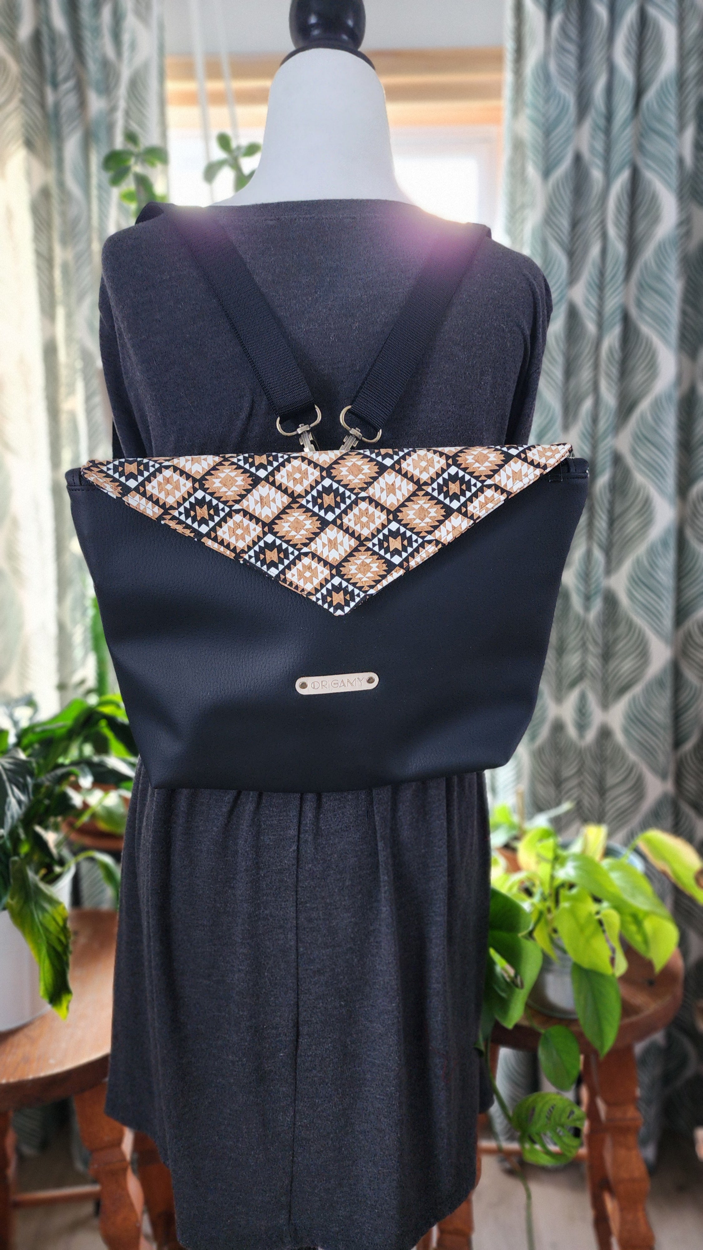 Sac Stella noir liège aztec