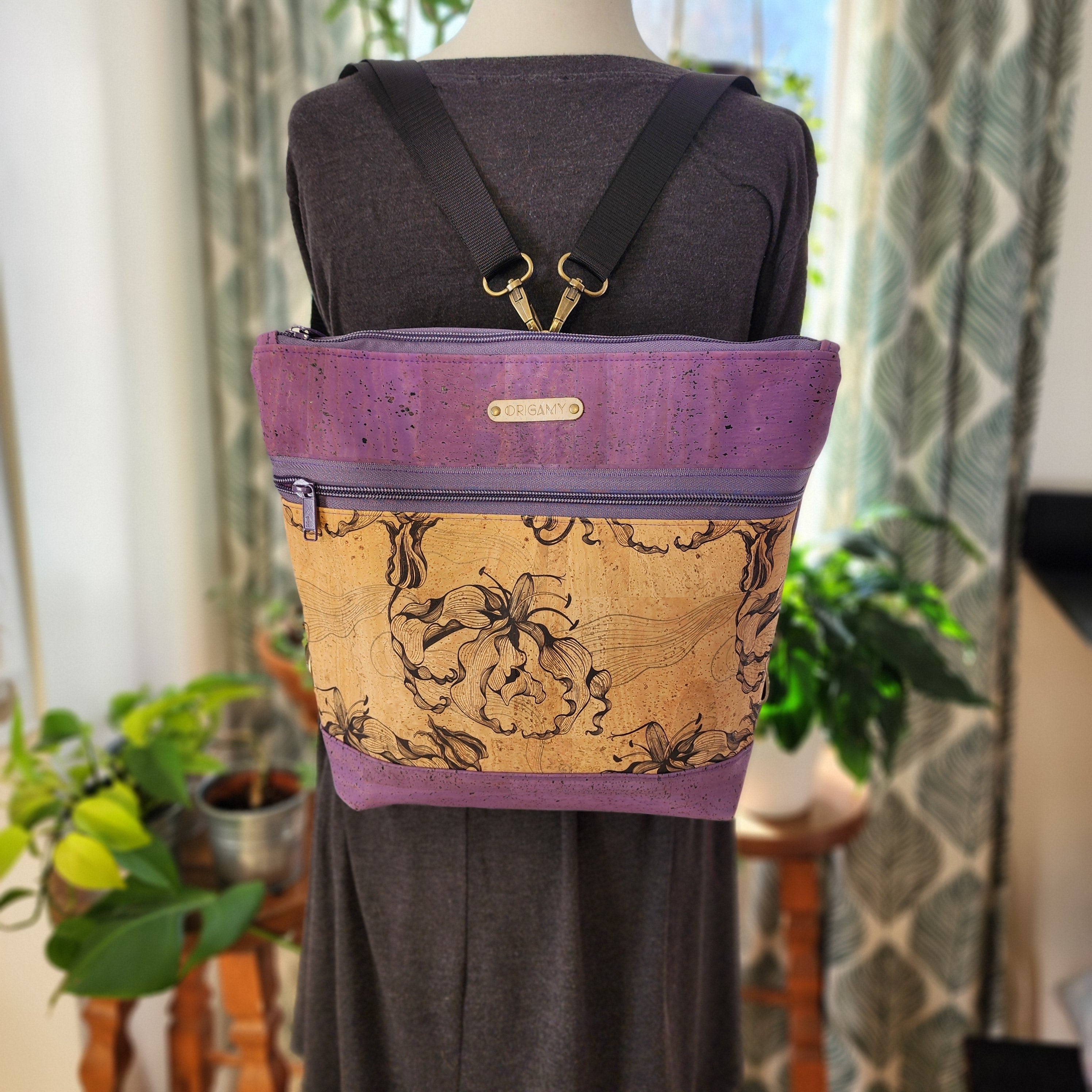 Sac en liège lilas et lys sauvage