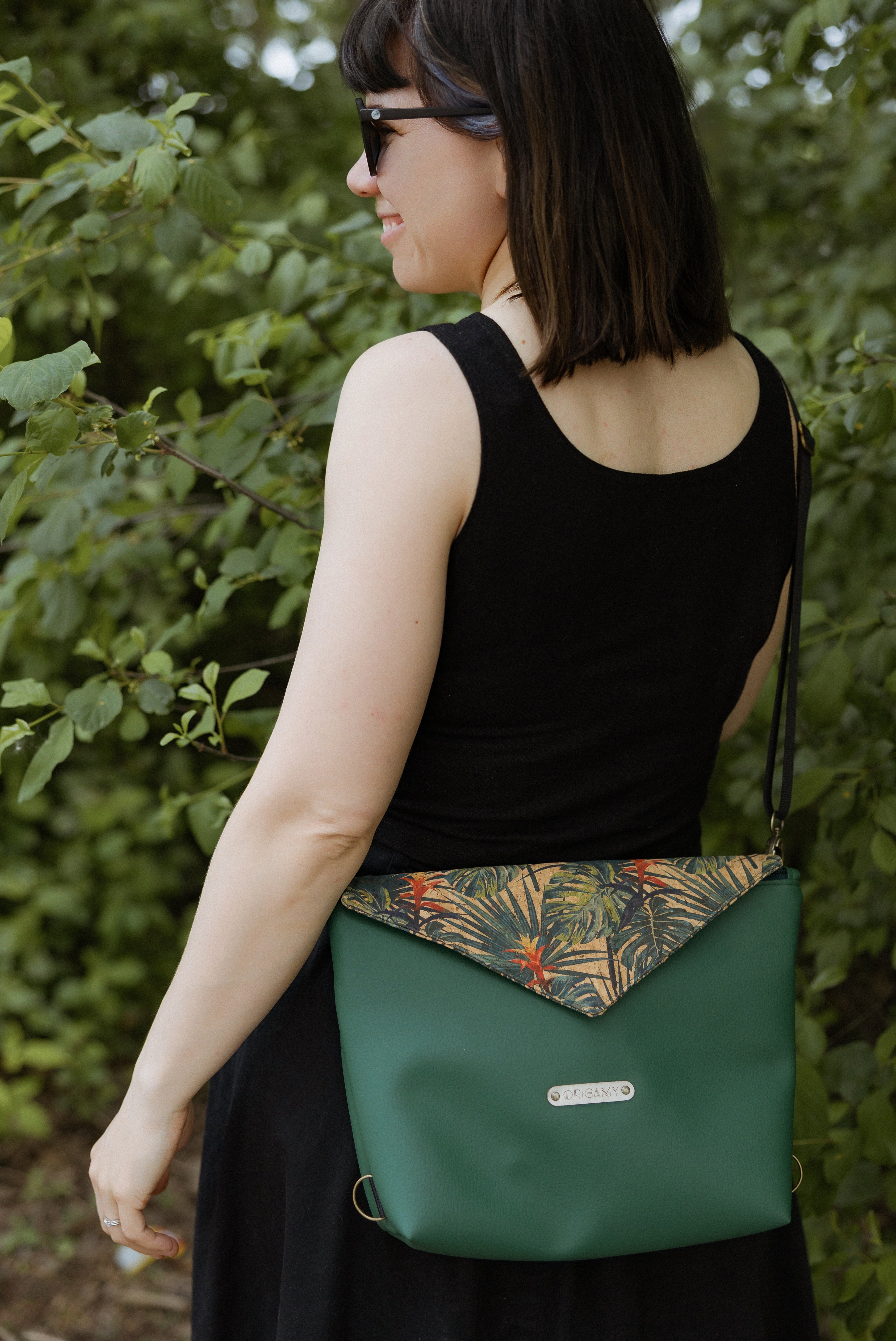 Sac Stella vert liège palmier